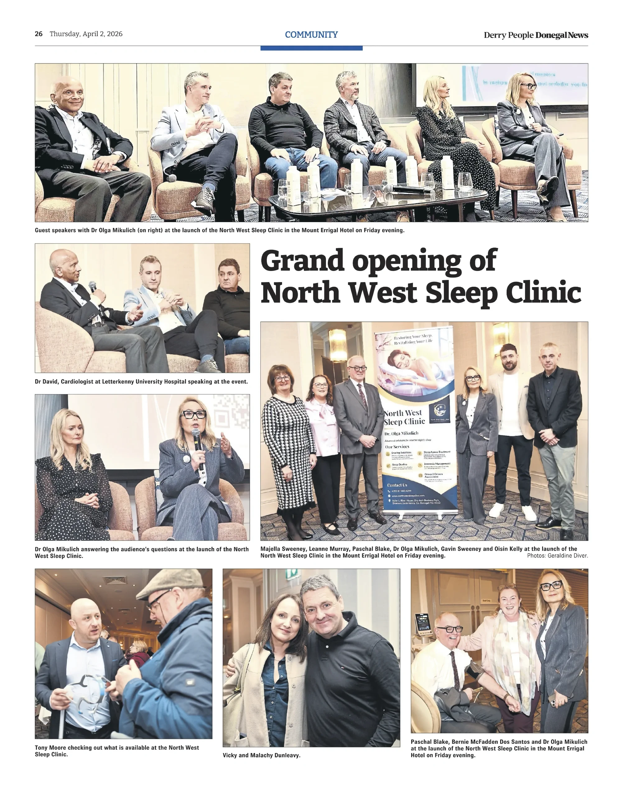 Newspaper coverage of the grand opening of North West Sleep Clinic