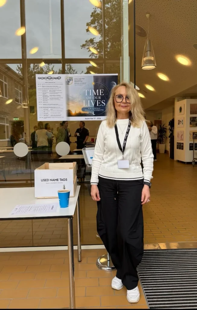 Dr Olga Mikulich at the Time of Our Lives symposium on sleep and circadian rhythms in Aarhus